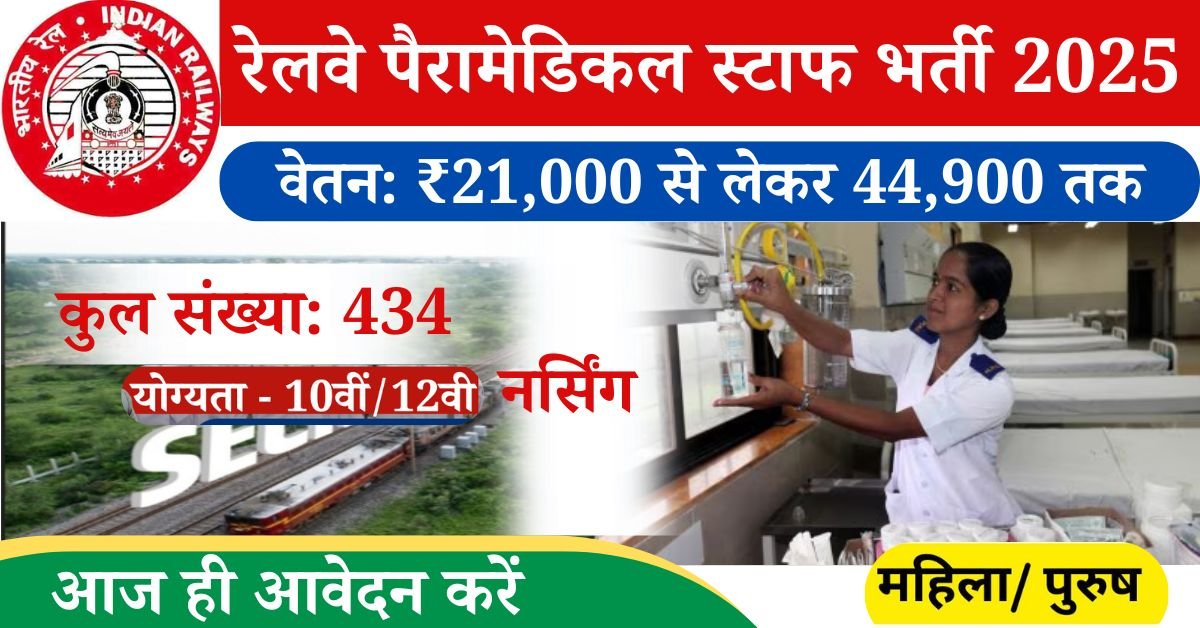 RRB Paramedical Staff Recruitment 2025: रेल मंत्रालय द्वारा मेडिकल स्टाफ की विभिन्न पदों पर भर्ती जारी की गई है जिसे युवाओं को थाबेस एप्लीकेशन इंतजार 10 अगस्त 2025 से पहले करना होगा आवेदन,